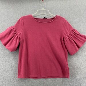 Dusty Rose Puff Flutter Sleeve Romantic Cottagecore Soft Girl Top Size S EXPRESS